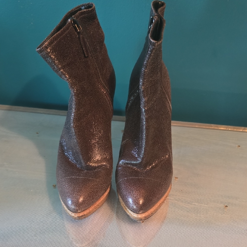 Prada Shimmering Brown Ankle Boots